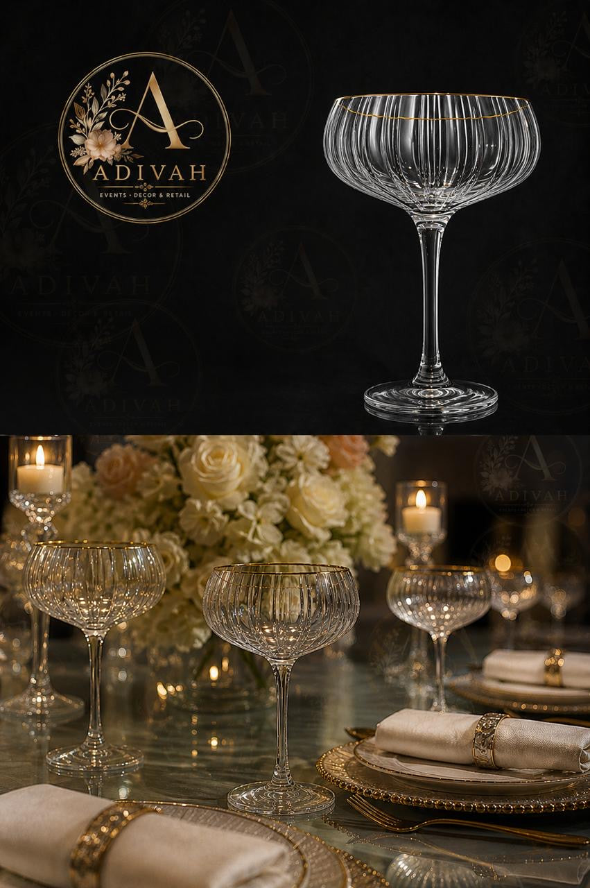 Adivah Fleur Gold Coupe Glass - max 50