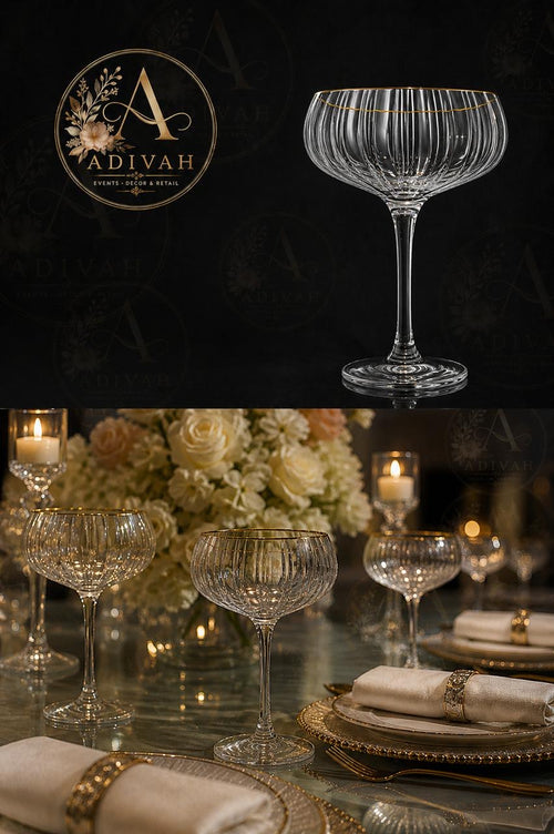 Adivah Fleur Gold Coupe Glass - max 50
