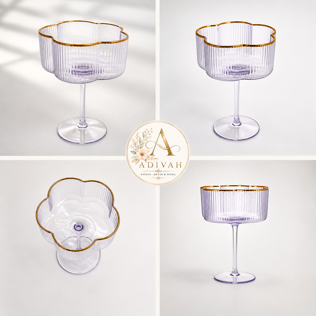 Adivah Petal Gold Rim Coupe Glass
