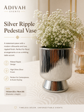 Silver Ripple Pedestal Vase