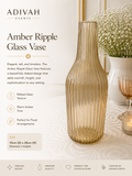 Amber Ripple Glass Vase