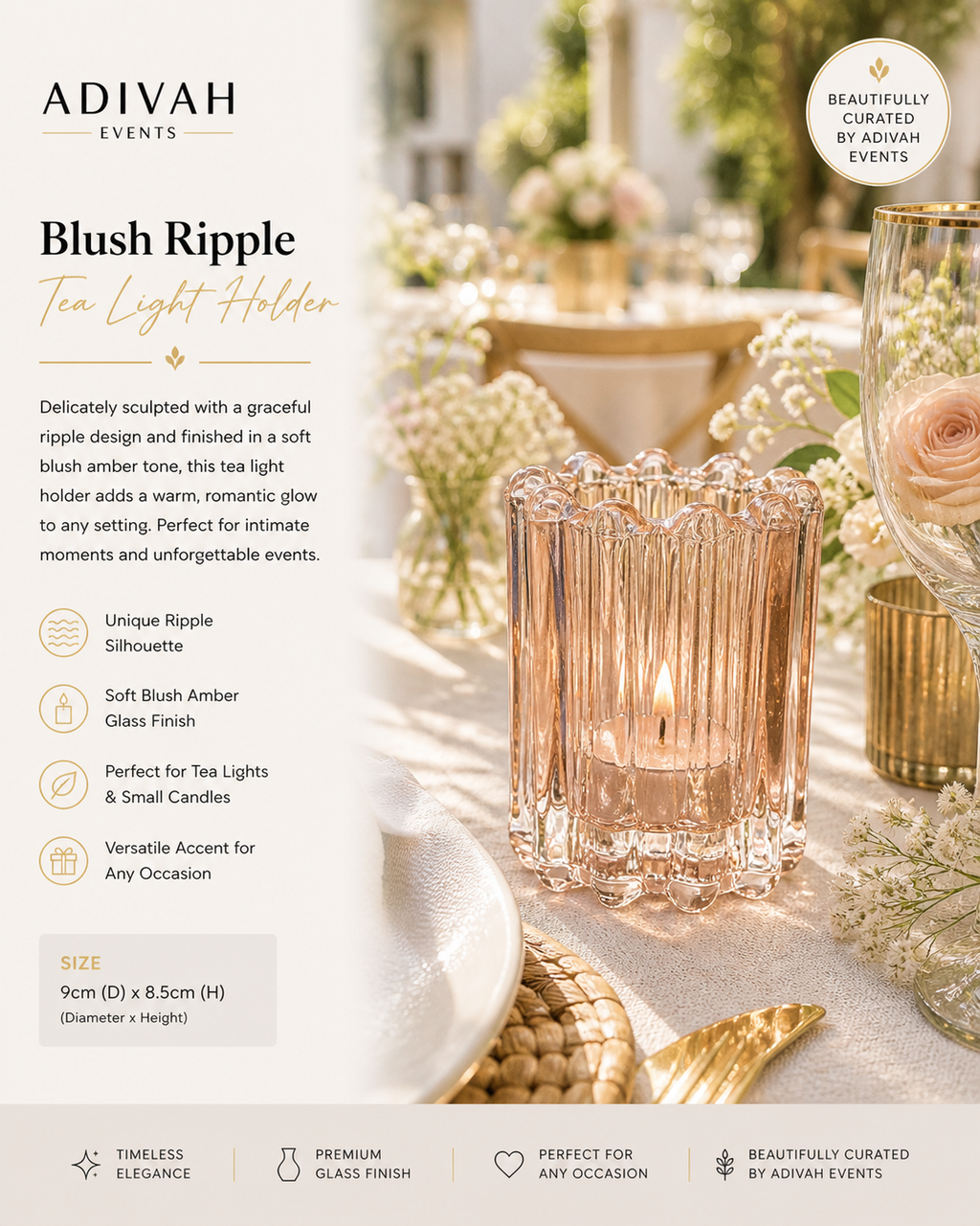 Blush Ripple Tealight or Flower holder