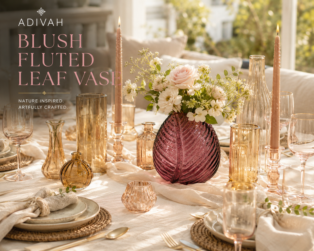 Blush Amethyst Leaf Vase