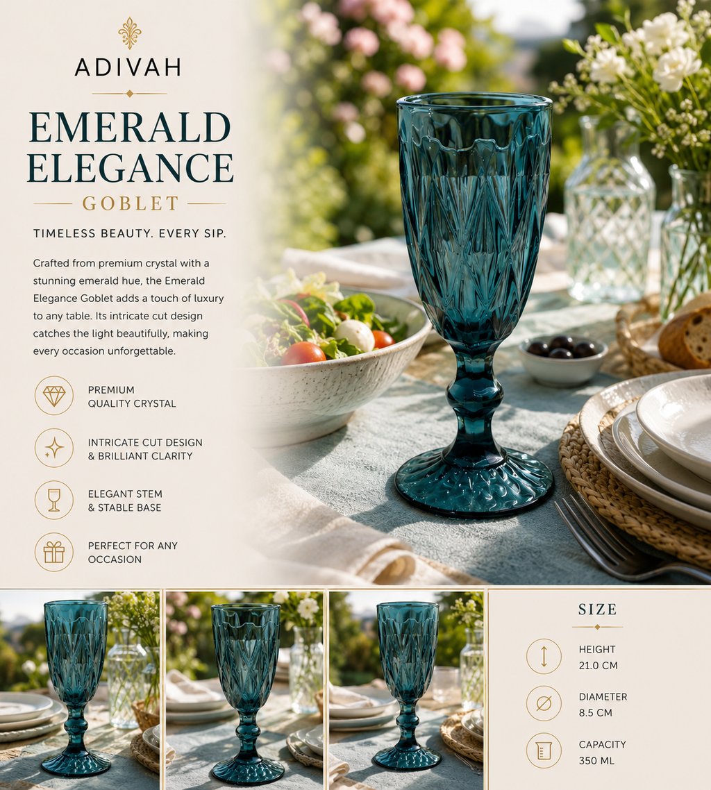 Emerald Elegance Blue Glass