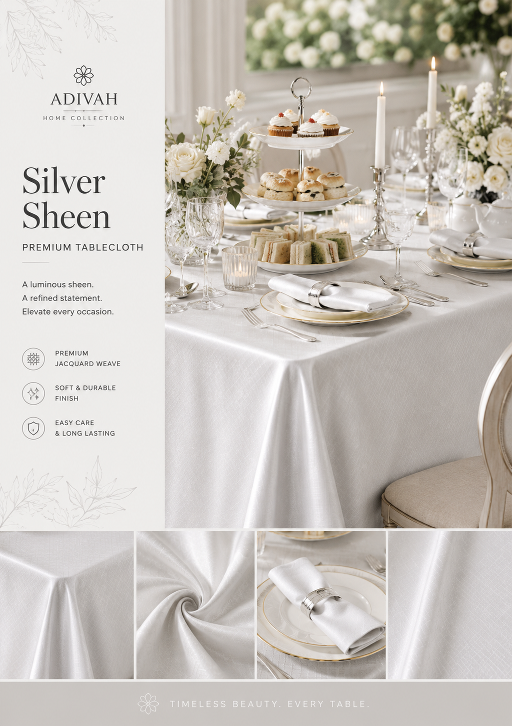 Silver Sheen Tablecloth