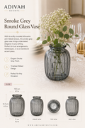 Smoked Round Bud Vase