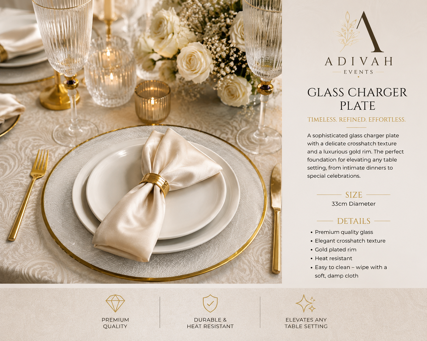 Opal Luxe Glass Charger Plate