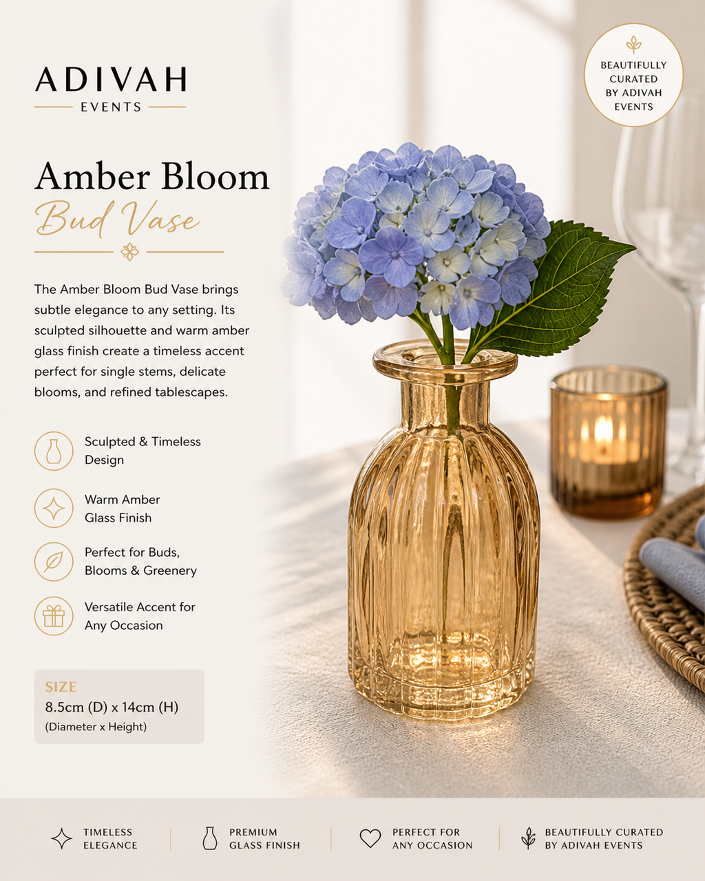 Amber Bloom Bud Vase