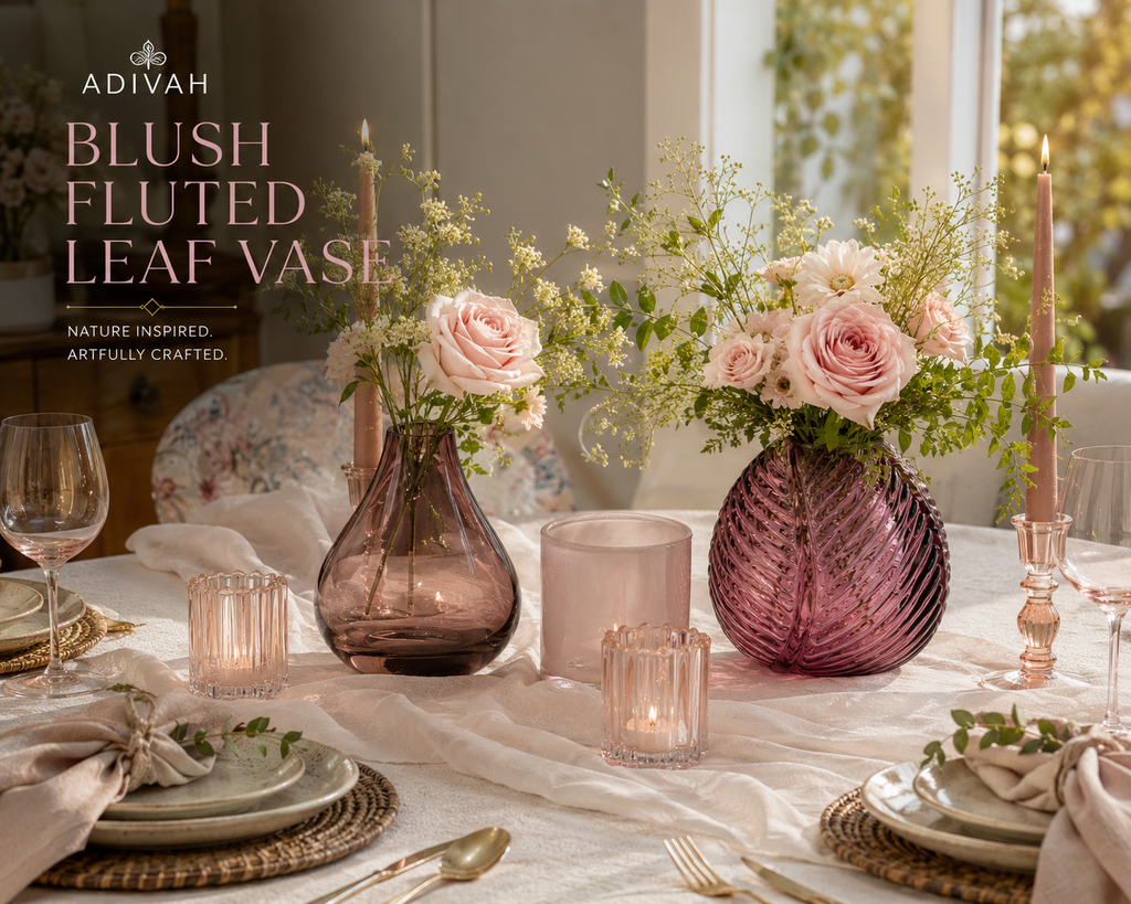 Blush Amethyst Leaf Vase