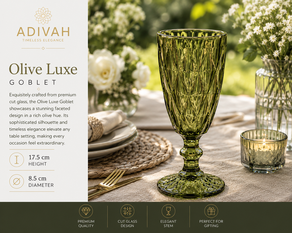 Olive Luxe Goblet Glass