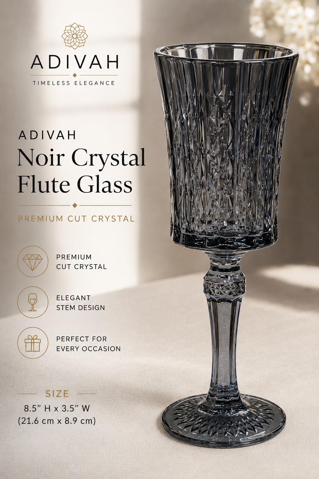 Adivah Noir Crystal Flute (thick)