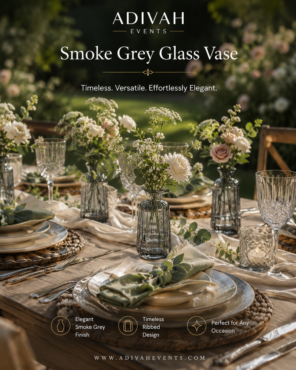 Smoke Grey Bud Vase