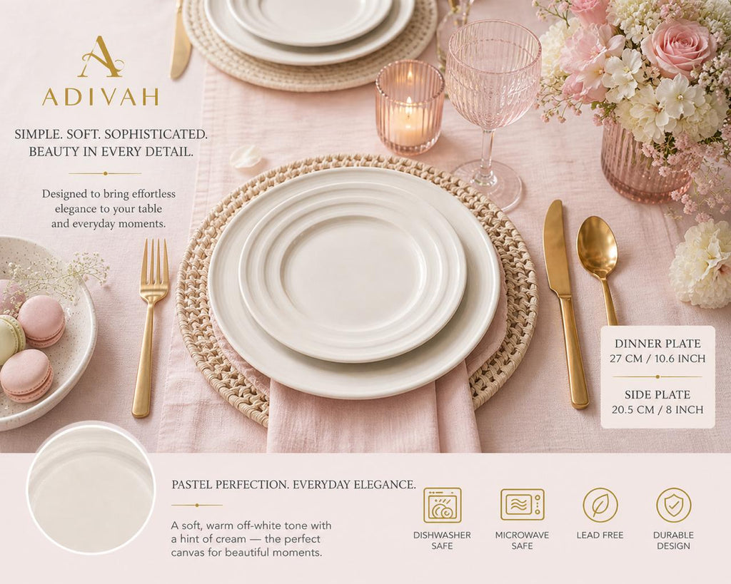 Creme Dinner plate set