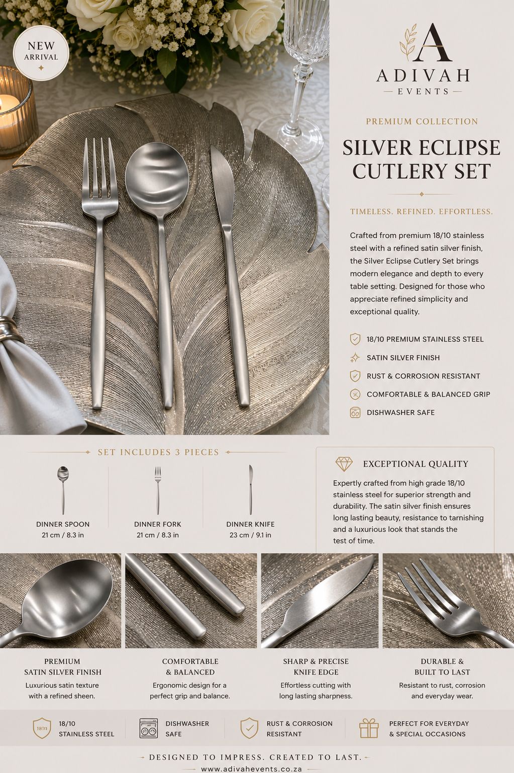 Silver Eclipse Cutlery Set