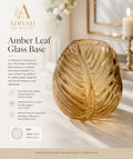 Amber Leaf Glass Bud Vase