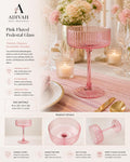 Pink Flute Pedestal Glass