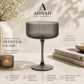 Smoked Flute Pedestal Glass