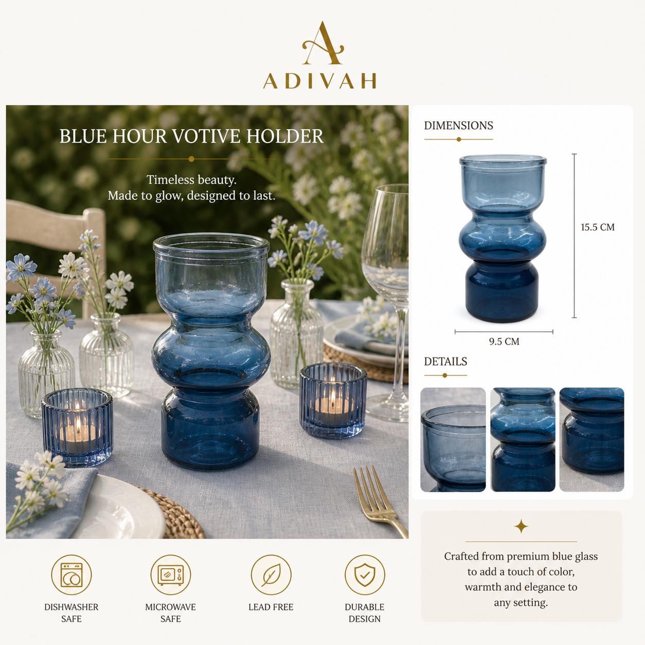 Blue Hour Votive & Bud Vase