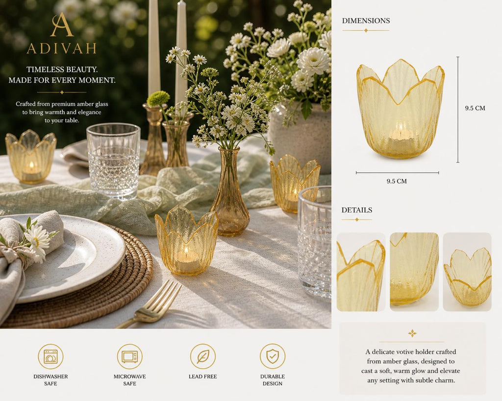 Yellow Lemon Flower Cut Votives