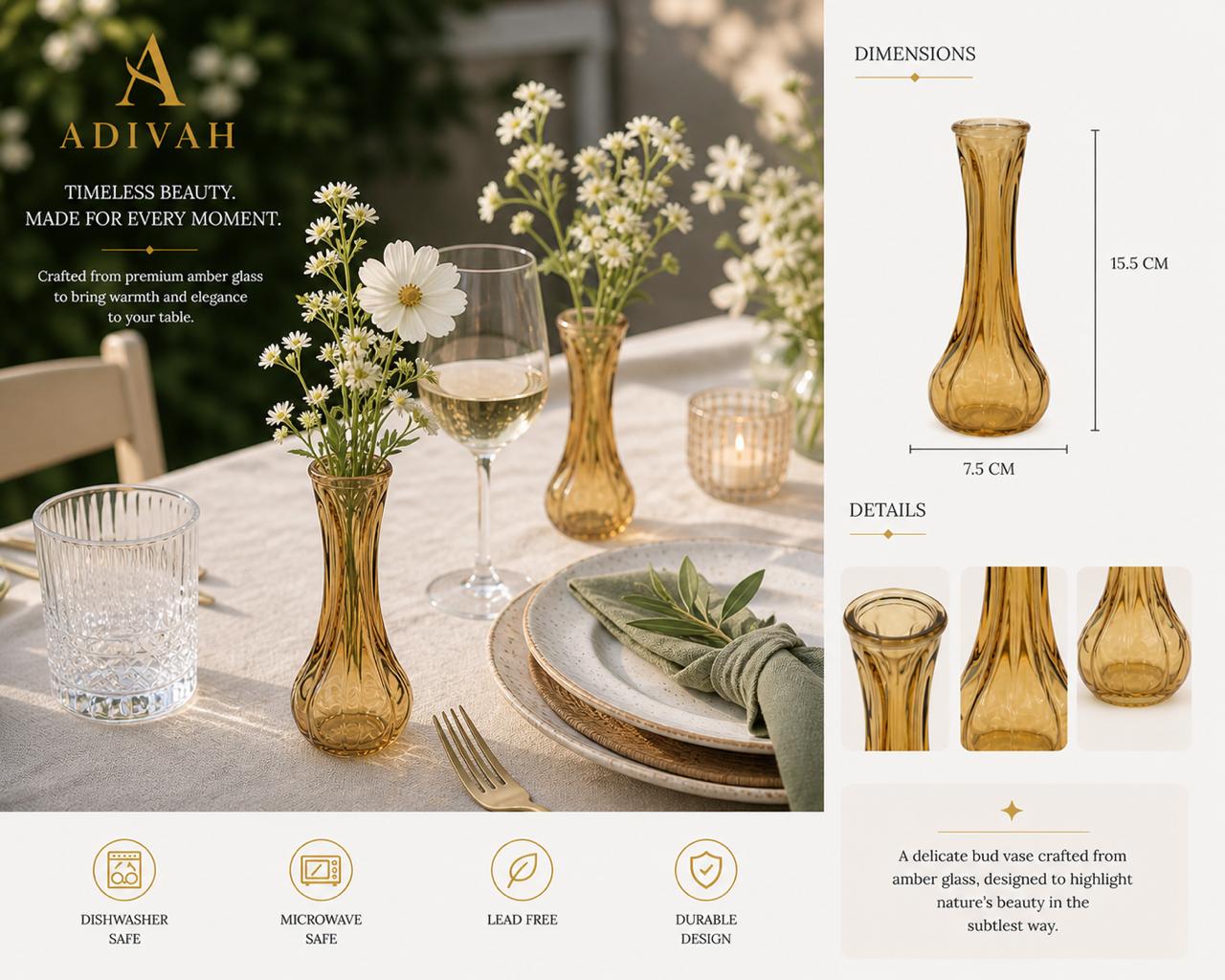Amber timeless Bud Vase