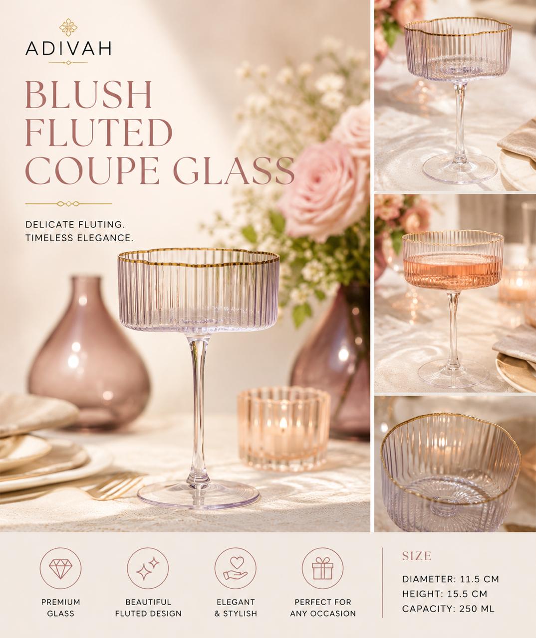 Adivah Petal Gold Rim Coupe Glass