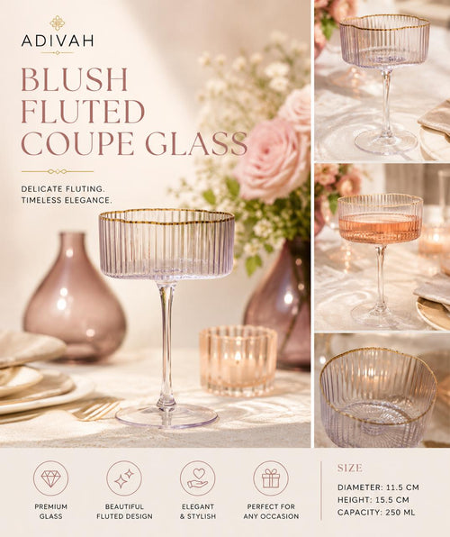 Adivah Petal Gold Rim Coupe Glass