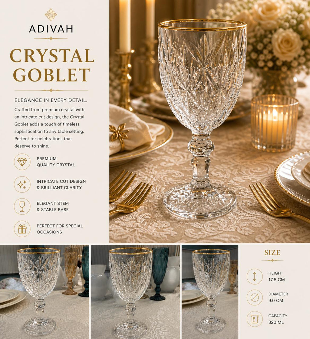 Crystal Gold Rimmed Goblet
