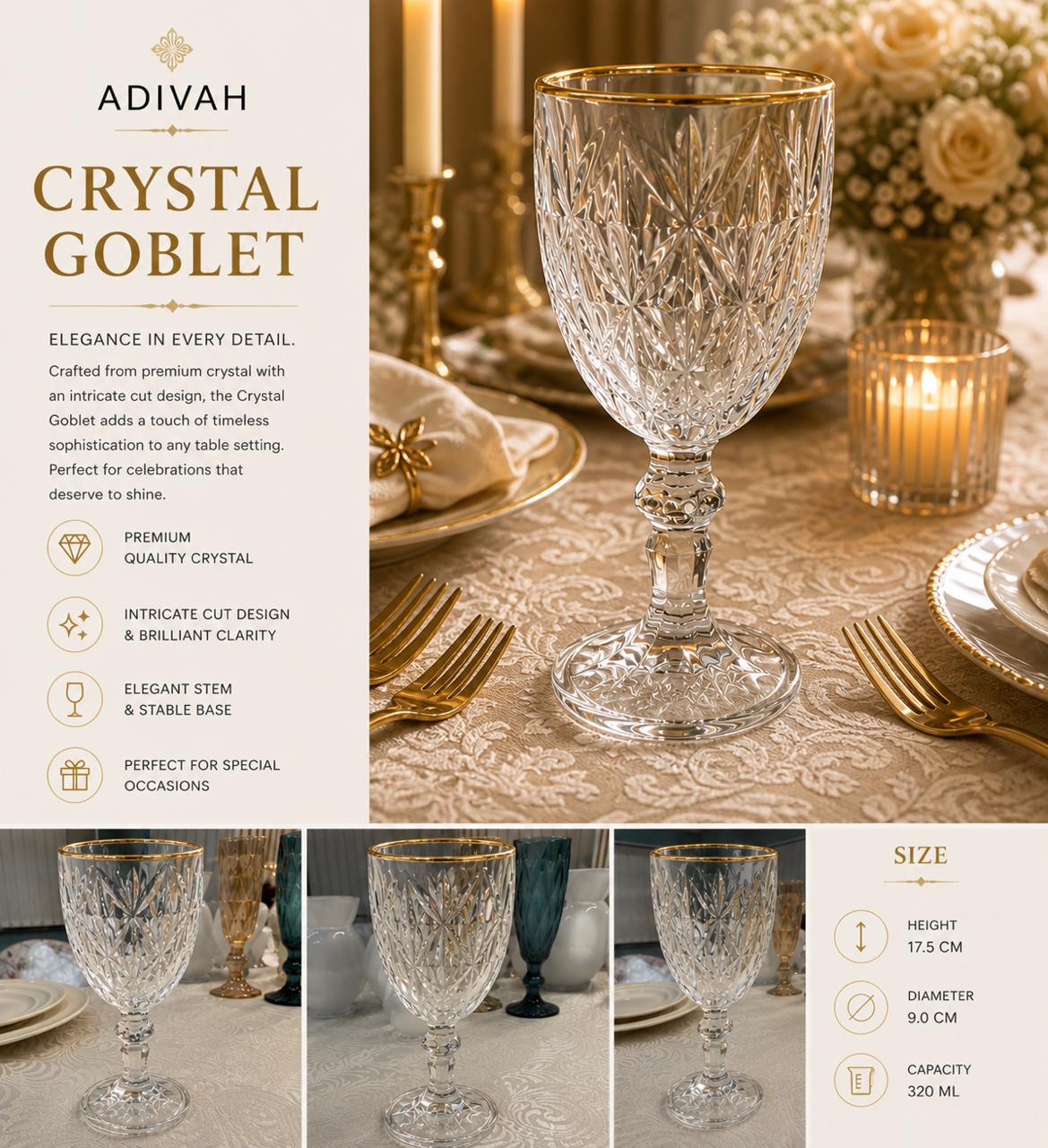 Crystal Gold Rimmed Goblet